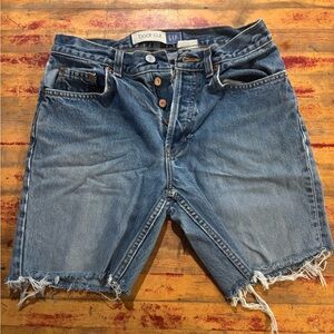 GAP Blue Jean Shorts with Frayed Hem